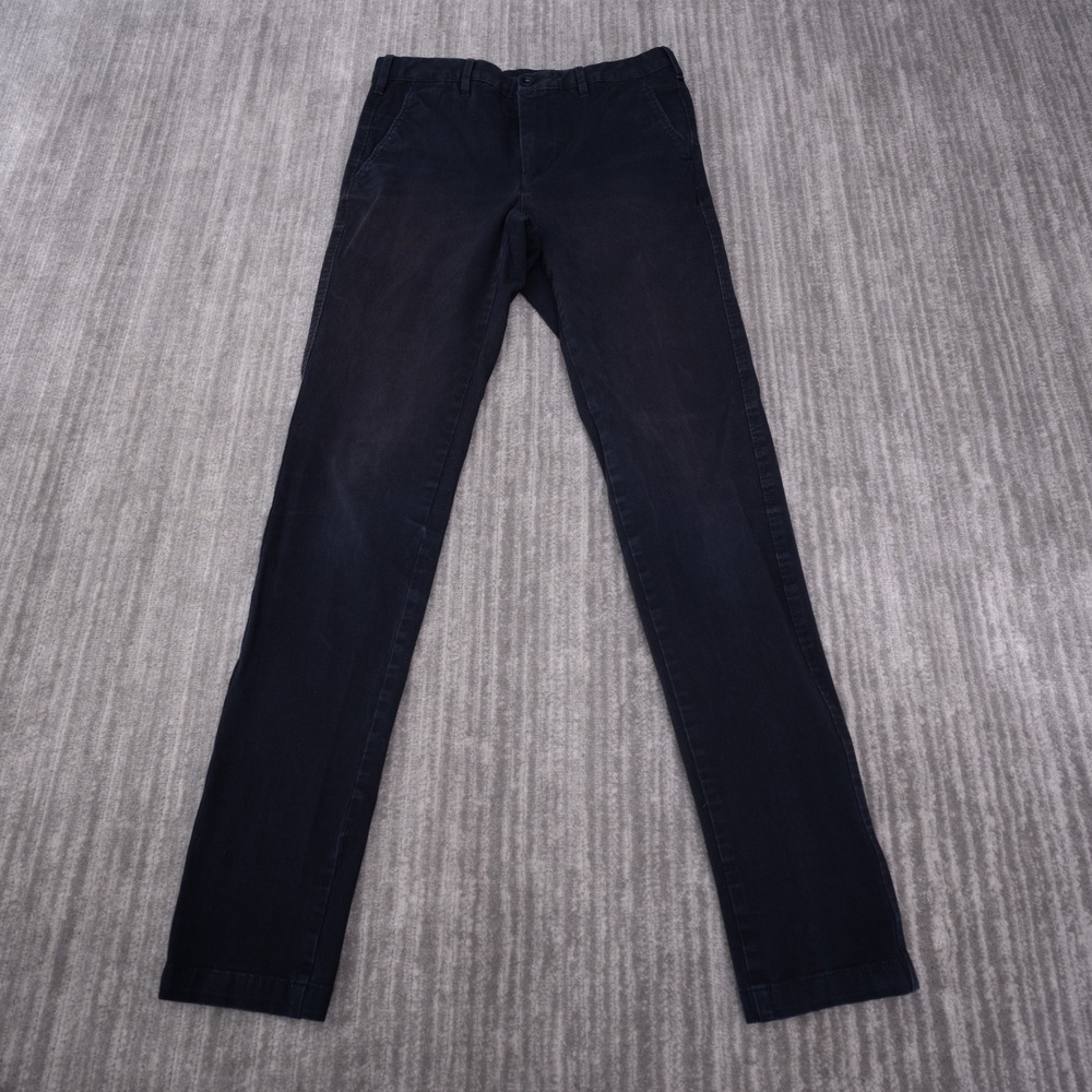 Uniqlo Chino Pants Mens 30x31 Navy Blue Good Slim Fit Stretch Trousers